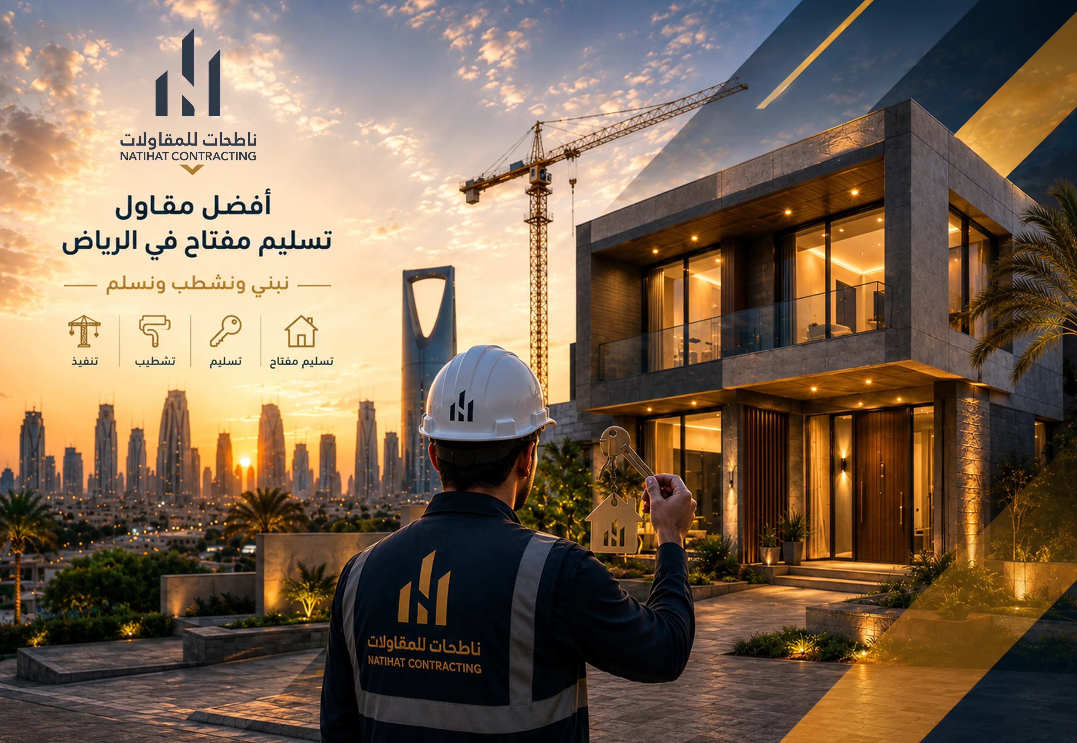 أفضل مقاول تسليم مفتاح في الرياض | شركة الناطحات للمقاولات — نبني ونشطب ونسلم